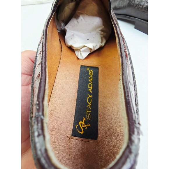 Stacy Adams Genuine Snake Size 9M Mens Brown Slip On Tassel Accent Loafers NIB main image 11